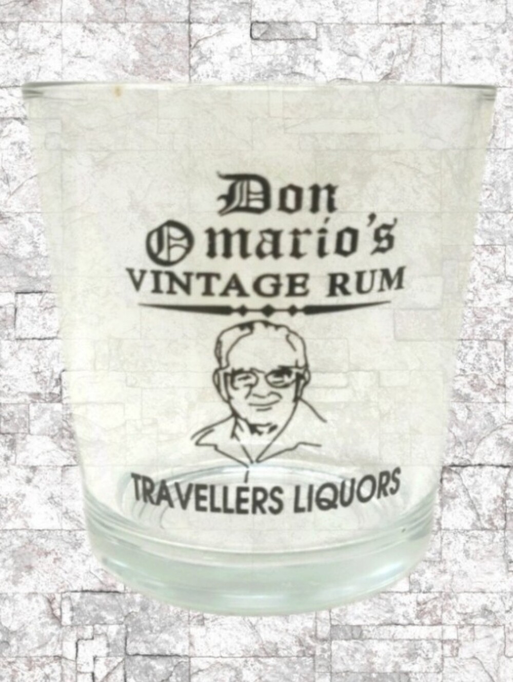 DON MARIO'S VINTAGE RUM TRAVELLERS LIQUORS CLEAR DRINKING GLASS